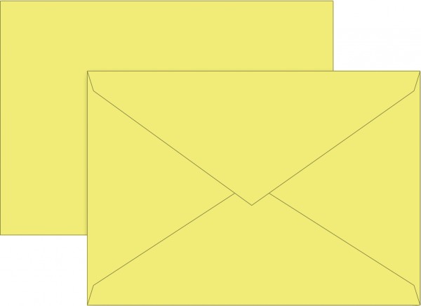 Briefumschlag, B6, 125 x 176mm, gelb, gummiert, Papier, 80 g/qm