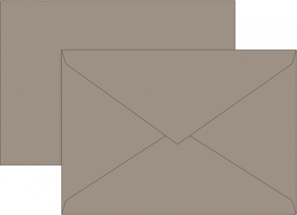 Briefumschlag, C6, 160 x 120mm, taupe, gummiert, Papier, 80 g/qm