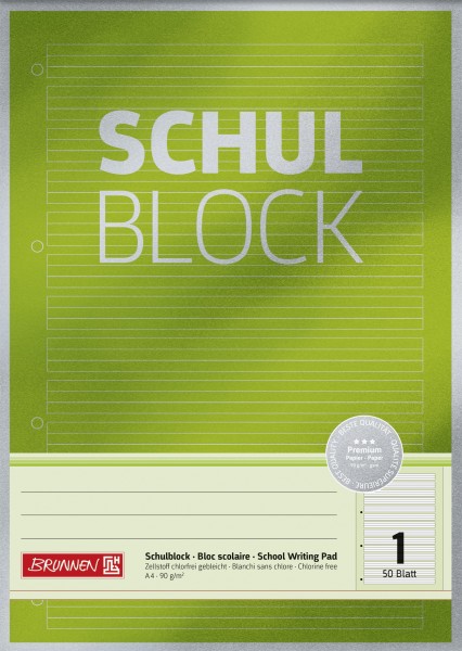 Schulblock A4 Liniatur 01, 50 Blatt Premium