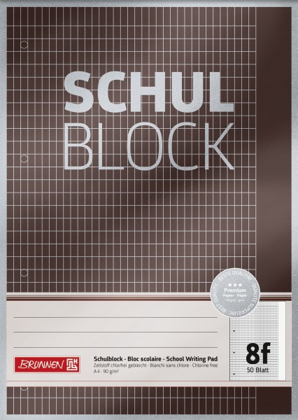 Schulblock A4 Lineatur 8f 50 Blatt Premium