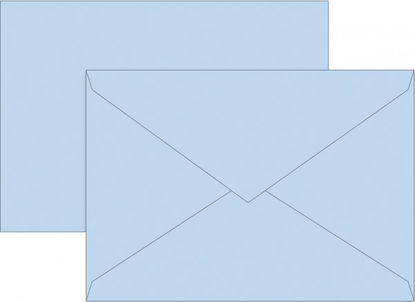 Briefumschlag, B6, 125 x 176mm, hellblau, gummiert, Papier, 80 g/qm
