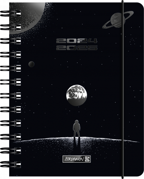 Schülerkalender (2024/2025) -Outer Space-, 1 Seite = 1 Tag, A6, 352 Seiten, schwarz