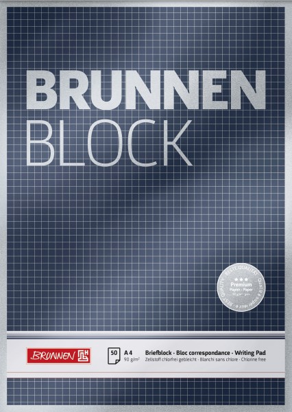 Briefblock A4 90g BRUNNEN kariert Premium