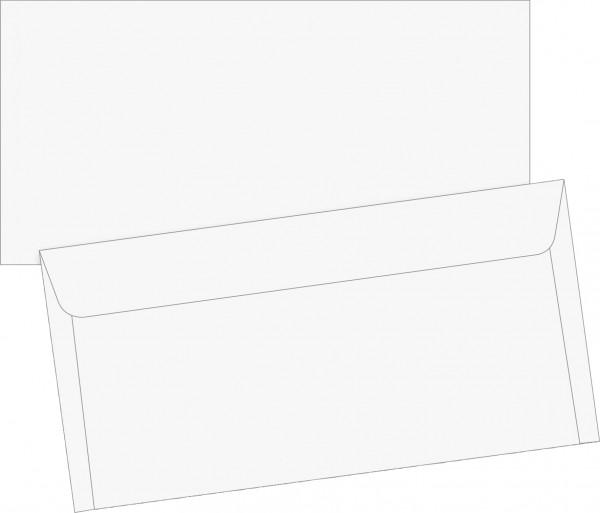 Briefumschlag, DIN Lang, 220 x 110 mm, weiß, haftklebend, Papier, 70 g/qm,