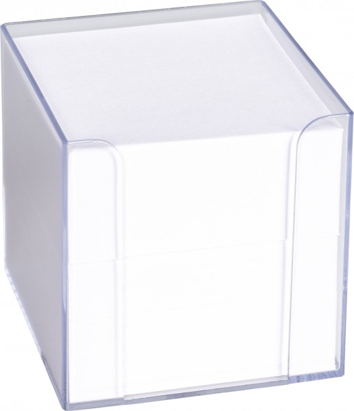 Zettelbox 9,5x9,5x9,5cm transparent 700 Blatt