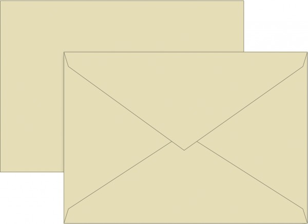 Briefumschlag, B6, 125 x 176mm, chamois, gummiert, Papier, 80 g/qm
