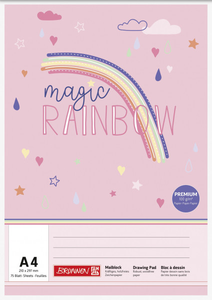 Malblock A4, 100g/m2, 75 Blatt, Magic Rainbow