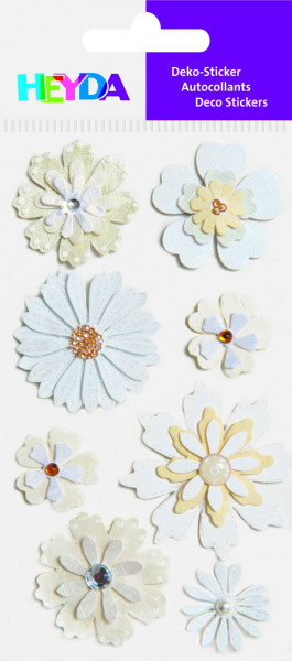 Sticker Mix Blumen weiß