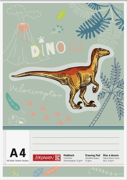 Malblock A4 100 Blatt Dinosaurier