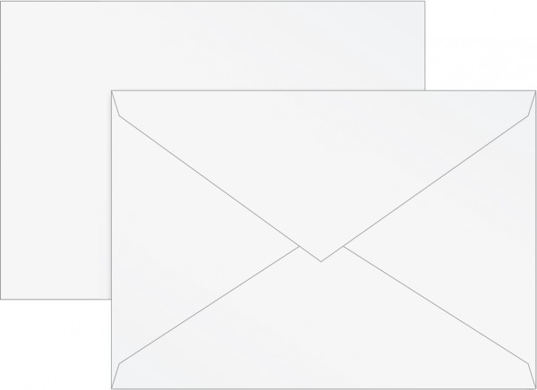 Briefumschlag, B6, 125 x 176mm, perlweiß, gummiert, Papier, 80 g/qm