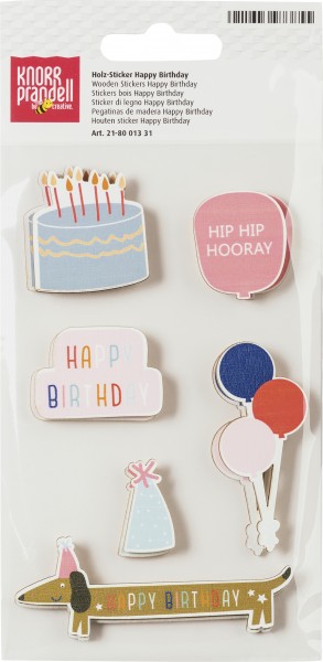 Holz-Sticker Happy Birthday
