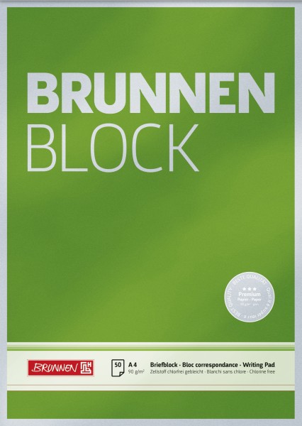 Briefblock A4 90g BRUNNEN unliniert Premium