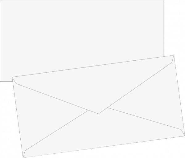 Briefumschlag, DIN lang, 110 x 220 mm, weiß, gummiert, Papier, 80 g/qm